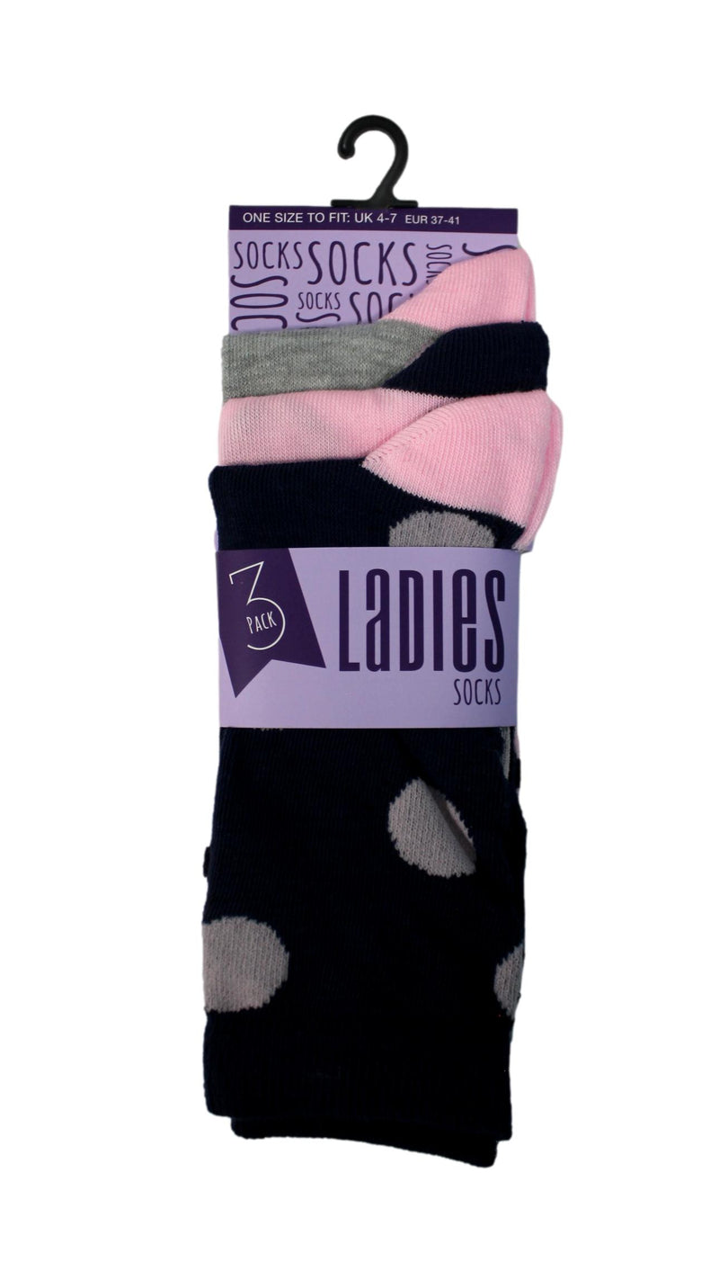 3 Pack Spot Design Socks Multi