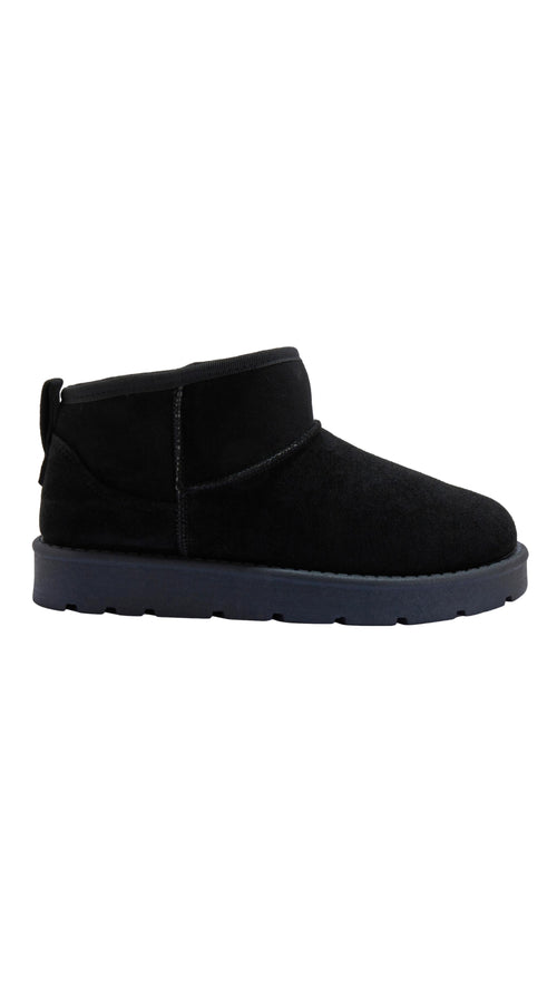 Short Slipper Boot Black Micro