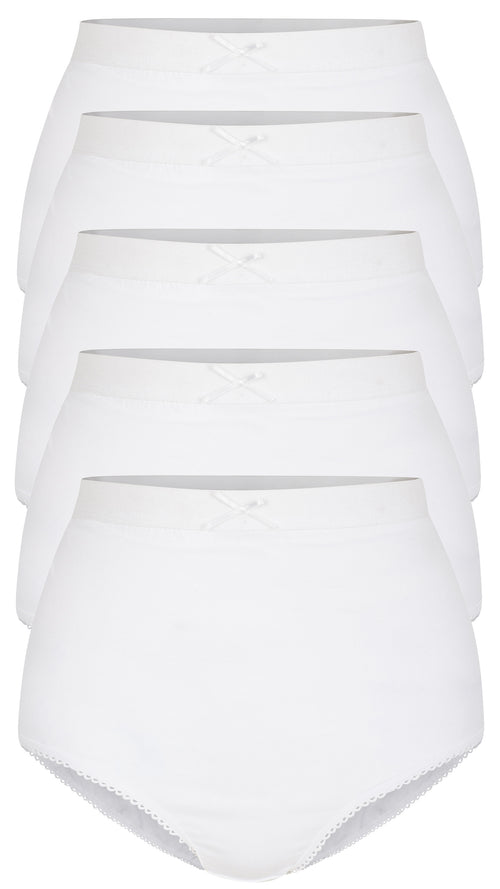 CurveWow 5 Pack Full Cotton Brief White