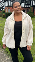 CurveWow Borg Teddy Jacket Cream