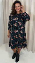 CurveWow Tassel Swing Dress Spot Floral