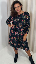 CurveWow Tassel Swing Dress Spot Floral