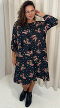 CurveWow Tassel Swing Dress Spot Floral