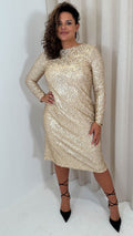 CurveWow Gold Longline Shift Dress