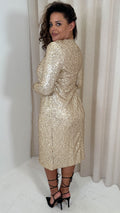 CurveWow Gold Longline Shift Dress