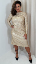 CurveWow Gold Longline Shift Dress