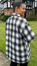 CurveWow Check Shacket Black Check