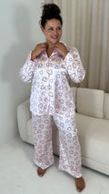 CurveWow Printed Satin Pyjama Set Heart