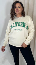 CurveWow 'California' Slogan Sweater Oatmeal