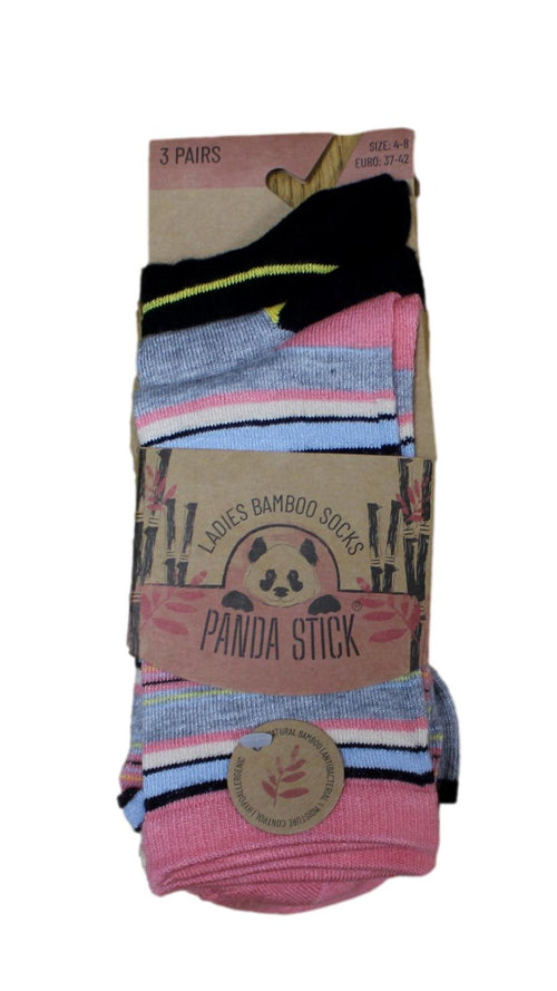 Bamboo Socks With Stripes Grey