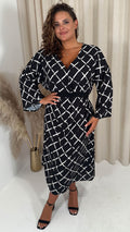 CurveWow Kimono Sleeve Midaxi Dress Mono