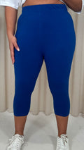 CurveWow Cropped Basic Leggings Blue