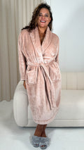 CurveWow Fleece Dressing Gown Powder Pink