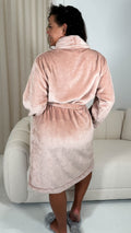 CurveWow Fleece Dressing Gown Powder Pink