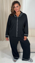 CurveWow Long Sleeve Pyjama Set Black