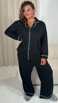 CurveWow Long Sleeve Pyjama Set Black