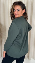 CurveWow Embossed 'Monaco' Sweatshirt Khaki