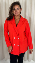 CurveWow Double Breasted Blazer Burnt Orange