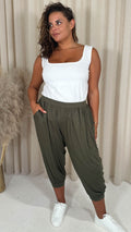 CurveWow Pocket Harem Trouser Khaki