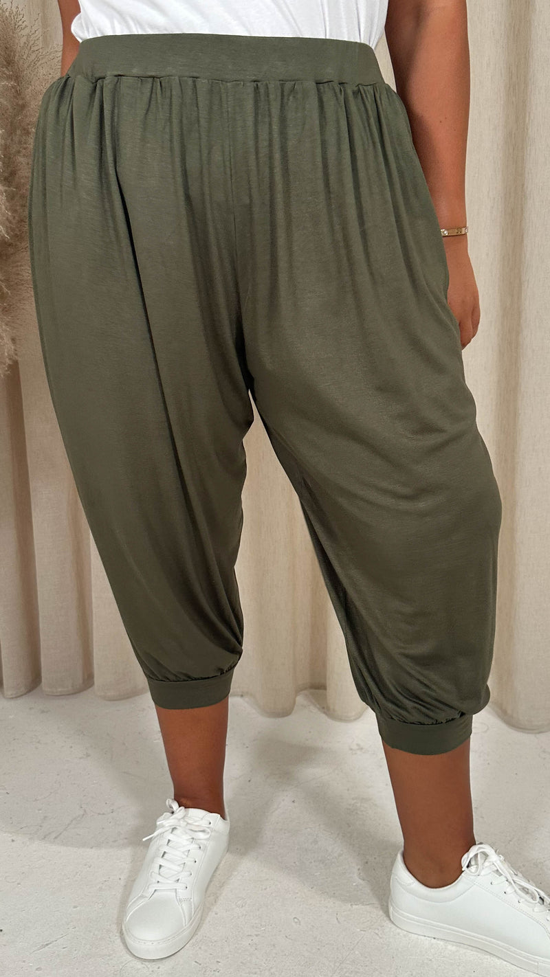 CurveWow Pocket Harem Trouser Khaki