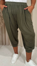 CurveWow Pocket Harem Trouser Khaki