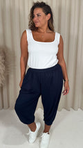 CurveWow Pocket Harem Trouser Navy