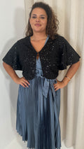 CurveWow Sequin Shrug Black