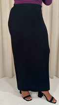 CurveWow Basic Tube Maxi Skirt Black