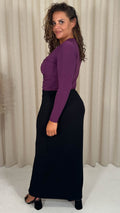 CurveWow Basic Tube Maxi Skirt Black