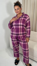 CurveWow Flannel Pyjama Set Grape