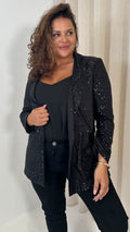 CurveWow Sequin Blazer Black