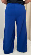 CurveWow Crepe Relaxed Wide Leg Trouser Cobalt Blue