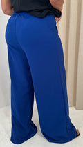 CurveWow Crepe Relaxed Wide Leg Trouser Cobalt Blue