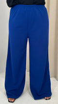 CurveWow Crepe Relaxed Wide Leg Trouser Cobalt Blue