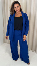 CurveWow Crepe Relaxed Blazer Cobalt Blue