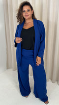 CurveWow Crepe Relaxed Wide Leg Trouser Cobalt Blue