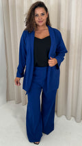 CurveWow Crepe Relaxed Blazer Cobalt Blue