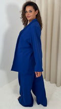 CurveWow Crepe Relaxed Blazer Cobalt Blue