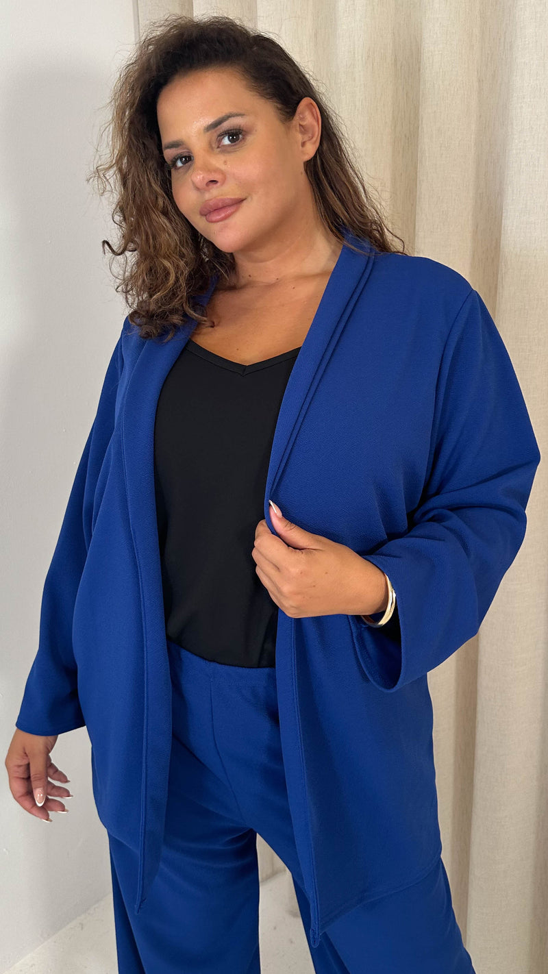 CurveWow Crepe Relaxed Blazer Cobalt Blue