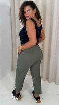 CurveWow Ribbed Lounge Jogger Khaki