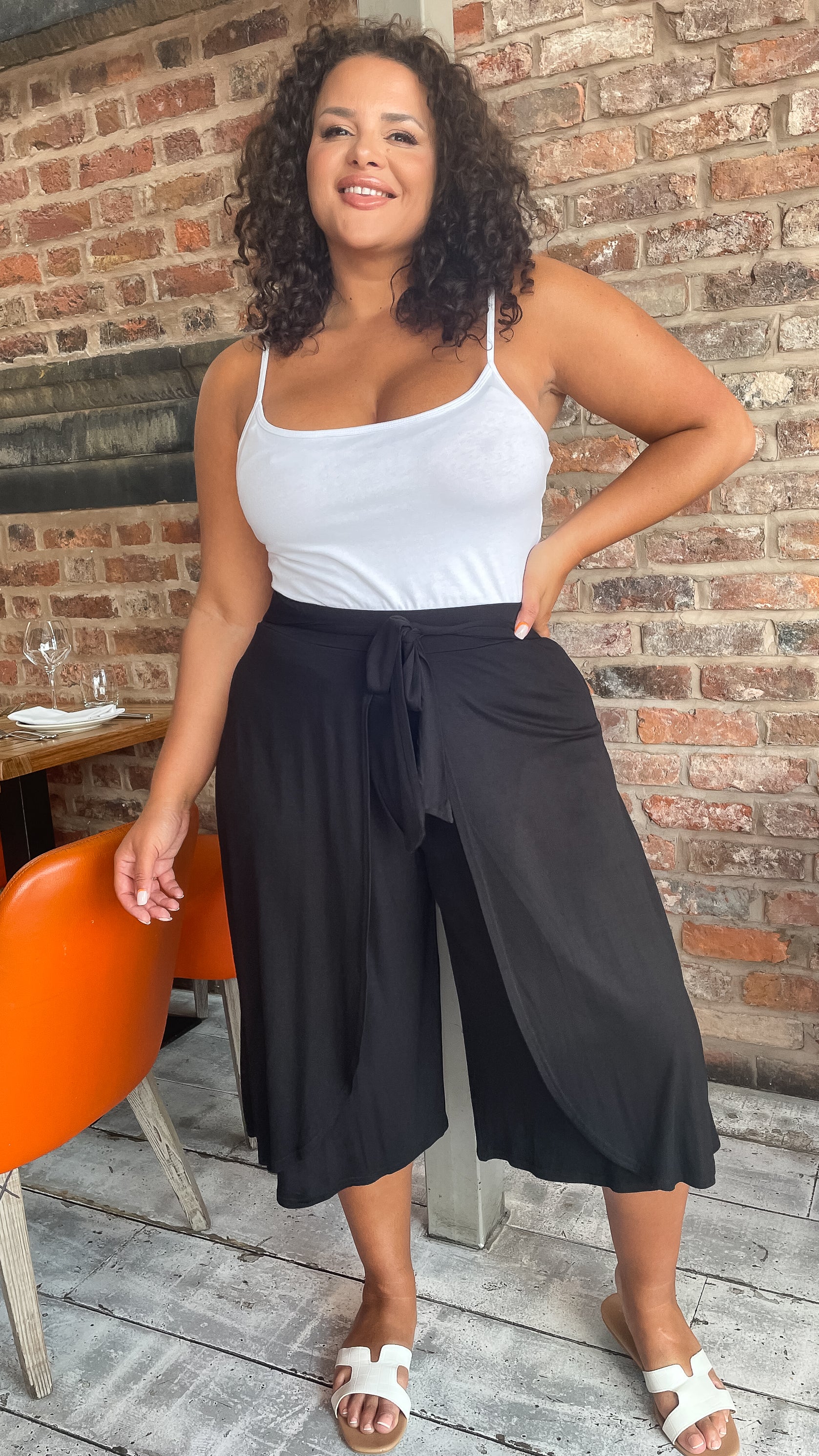 Plus size 2025 black culottes