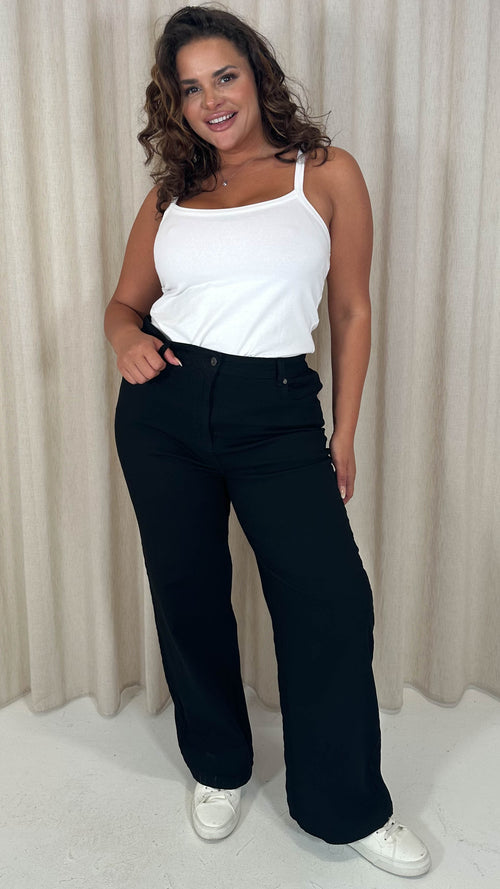 CurveWow Wide Leg Jeans Black