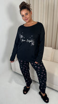 CurveWow Long Sleeve Pyjama Set 'Shine Bright' Print