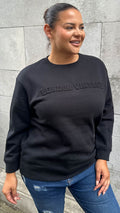 CurveWow Embossed 'London Vintage' Sweatshirt Black