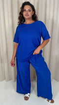 CurveWow Knit Drop Shoulder Tunic Top Royal Blue