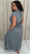 CurveWow Wrap Front Sundress Grey