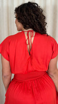 CurveWow Wrap Front Sundress Red