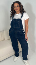 CurveWow Denim Dungaree Dark Wash