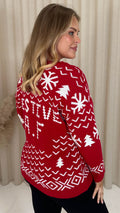 CurveWow Festive A.F Christmas Knitted Jumper Red