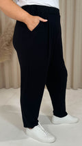 CurveWow Double Pleated Pocket Jogger Black